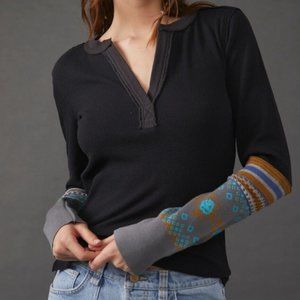 NWT Free People We The Free Black Mikah Layering Cuff XS